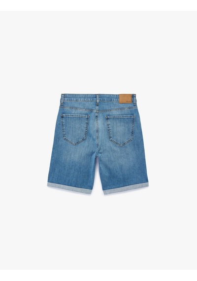 Koton Normal Bel Pamuklu Bermuda Slim Fit Jean Şort Orta İndigo 6sam40285nd Koton Normal Bel Pamuklu Bermuda Slim Fit Jean Şort Orta İndigo 6sam40285nd