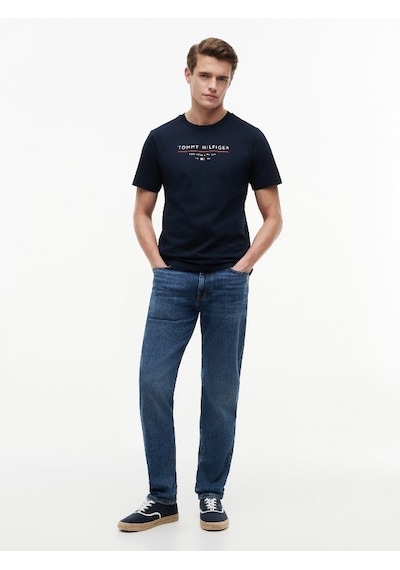 Tommy Hilfiger Brand Love New Rwb Reg Tee Erkek Mavi T-shirt - Mw0mw44359