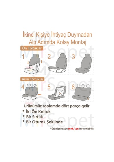 Hyundaı Accent Era Serisi Ön Arka Penye Koltuk Kılıfı Servis Kılıfı Siyah