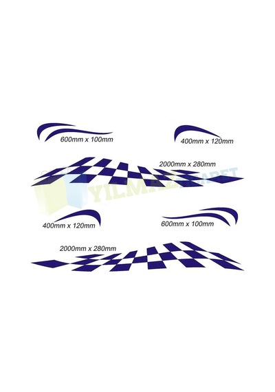 Karavan Çekme Dama Yan Şerit Oto Sticker Yapıştırma Sağ Sol Takım