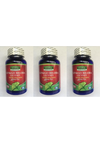 Vitapol Ginkgo Biloba Lecithine "Gluten Free" 100 Softgel 3 Kutu