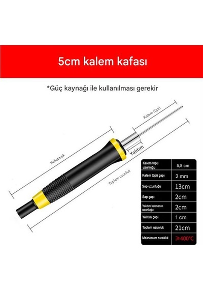 Köpük, Strafor Kesici Elektrikli Sıcak Bıçak, Tel Uzunluğu 5cm