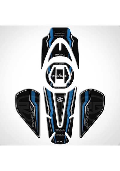 Bajaj Pulsar Ns 200 2011-2020 Uyumlu Tank Pad Set Dark Water Seri