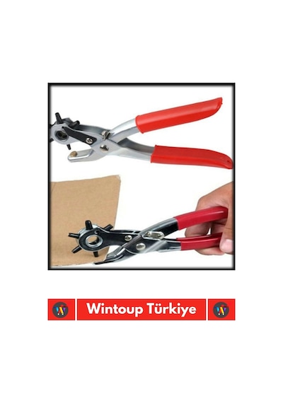 Özel Üretim Yüksek Kaliteli Delik Uç Açıcı Ayarlanabilir 6 Farklı Uçlu Metal Kemer Delme Pensesi