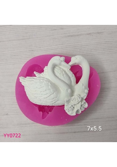 Yy0722 Çiçekli Sevgili Kuğular Silikon Kalıp