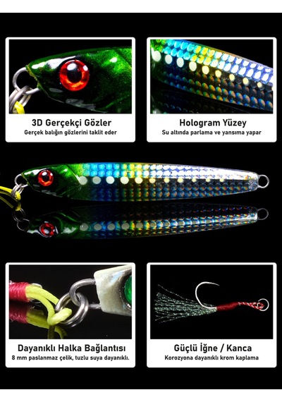Jig, Zoka, Suni Yem, Glow Uv Metal Jig, 60gr 10cm Jıgto Tide 60