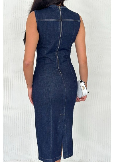 Noa & Noa Kadın Likralı Fermuarlı Denim Elbise Esnek & Vücuda Oturan Stil Mavi Noa & Noa Kadın Likralı Fermuarlı Denim Elbise Esnek & Vücuda Oturan Stil Mavi