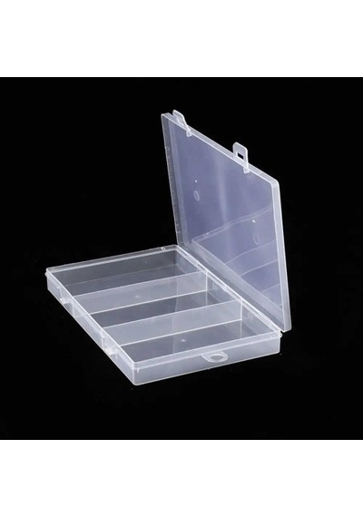 3 Bölmeli Şeffaf Plastik Organizer Kutu 17.5x11x2cm Elektronik Komponent Vida Kondansatör Direnç Sak