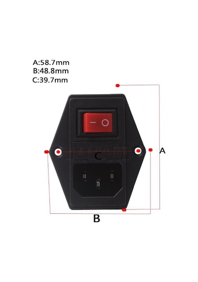 220v Erkek Power Soketi Sigorta Yuvalı Ve Işıklı Açma Kapama Anahtarlı Kulaklıklı Montaj Tip
