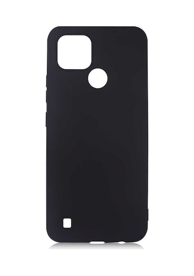 Kilifone - Realme Uyumlu C21 - Kılıf Mat Renkli Esnek Premier Silikon Kapak - Siyah