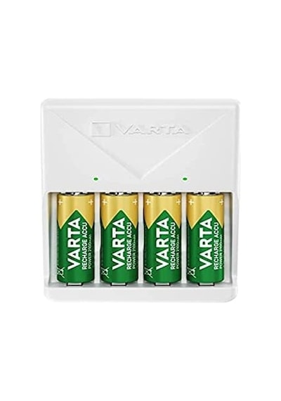 Akü Şarj Cihazı, 4 X Aa 2100 Mah Dahil, Şarj Edilebilir Piller İçin Pil Şarj Cihazı, Aynı Anda 2 Veya 4 Aa/aaa Şarj Eder, Tak Şarj Cihazı, Beyaz