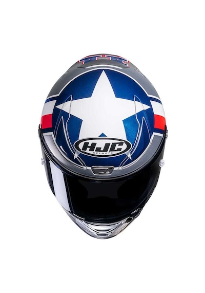 Hjc RPHA1 Ben Spies Silverstar MC21 Kapalı Motosiklet Kaskı Mavi - Turuncu