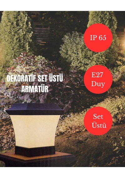 K2 Kba791 Set Üstü Dekoratif Aplik - E27 Duy Beyaz - Siyah