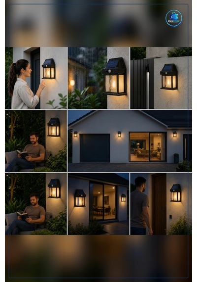 Ampul Model Solar Led Duvar Aplik Hareket Sensörlü Güneş Enerjili
