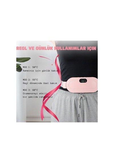Digital Regl Kemeri Lüks Göstergeli Sıcaklık Titreşim Şarjlı Bel Kemeri Masaj Aleti Diğer