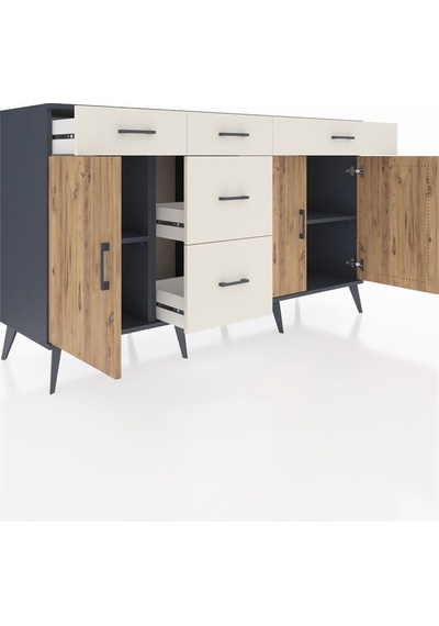 Kronos Konsol 2 Raflı 5 Çekmeceli 3 Kapaklı 176x59x99 Antrasit-çam/aytaşı Atlas Çam/aytası - Antrasıt Kronos Konsol 2 Raflı 5 Çekmeceli 3 Kapaklı 176x59x99 Antrasit-çam/aytaşı Atlas Çam/aytası - Antrasıt