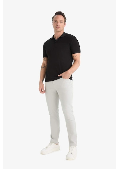 Defacto Slim Fit Dar Kesim Dar Paça Dokulu Pantolon E7959ax25augr184 Gri