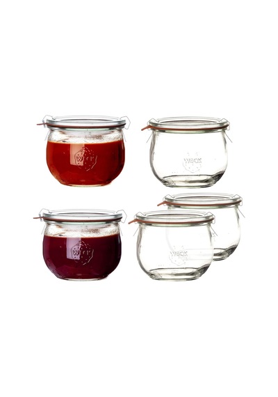 Weck Hava Geçirmez Clip-close Kapalı Tulip 580 Ml Kapaklı Kap 100 Mm, 6 Adet, Cam, Şeffaf, 6 Diğer