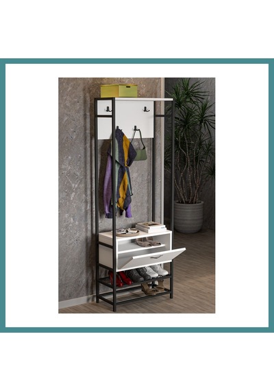 Trendexa Metal Portmanto Beyaz 180 Cm Mac