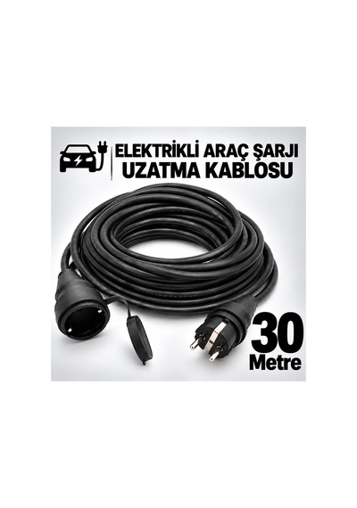 Elektrikli Araç Şarj Cihazları İçin Uzatma Kablosu 3x2.5mm %100 Tam Bakır 30 Metre