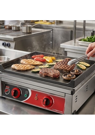 Silverinox Elektrikli Set Üstü Döküm Düz Pleyt Izgara 50 Cm 220v