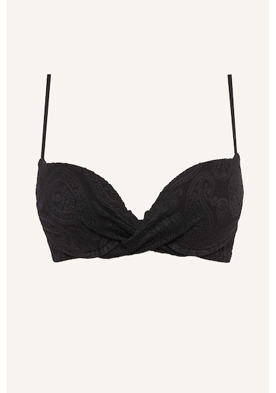 Defacto Regular Fıt Desenli Siyah Bikini Üstü E1539ax26smbk81 Siyah-bk81