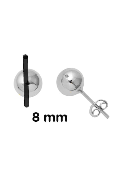 Bilezikci 14 Ayar Beyaz Altın Top Küpe 8 mm. KP85951