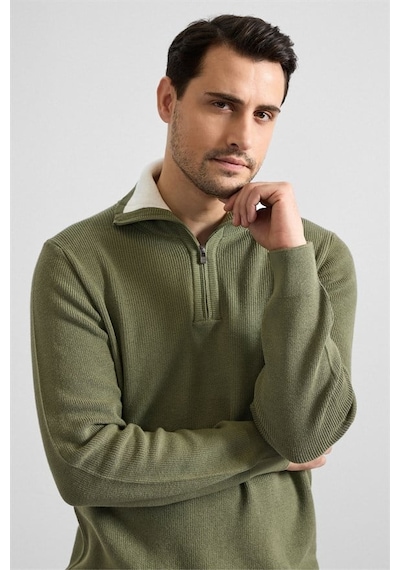 Süvari Koyu Yeşil Regular Yarım Balıkçı Yaka Kazak Tr2013700488-y05 Koyu Yeşil