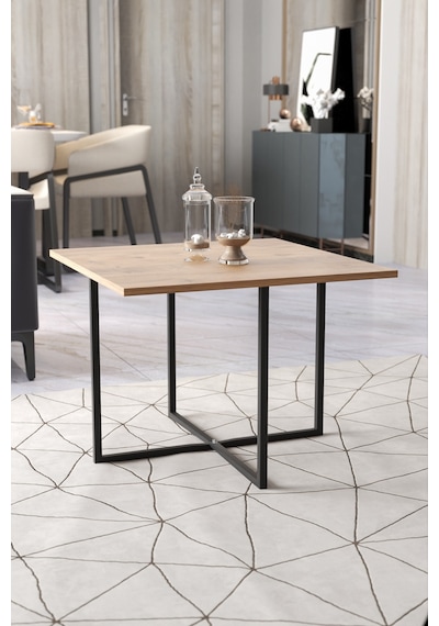 Retodesign Açelya Kare Orta Sehpa Ve 4 Zigon Sehpalı Takım 5005 Ahşap