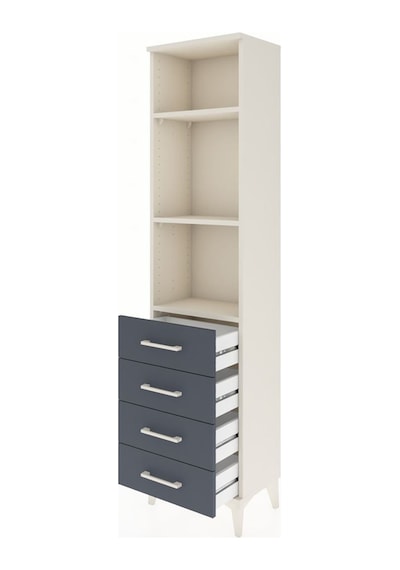 Arges Dolap 3 Raflı 4 Çekmeceli 44x30x182 Aytaşı-antrasit Aytaşı