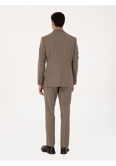 Cacharel Camel Slim Fit Yün Karışımlı Mikro Desenli Klasik Pantolon Kahverengi Cacharel Camel Slim Fit Yün Karışımlı Mikro Desenli Klasik Pantolon Kahverengi
