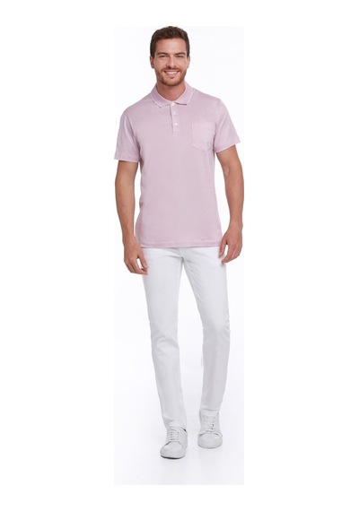 Hatemoğlu Lila Regular Fit %100 Pamuk Basic Polo Yaka Tişört-Lila