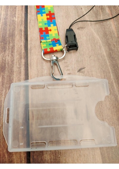 Renkli Puzzle Kart Askısı Yaka Kartı Boyun Askı Ipi Telefon Askısı