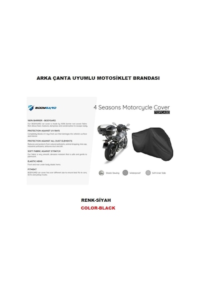 Rks Freccia 150 Motosiklet Brandası Arka Çanta Uyumlu Branda,örtü-siyah