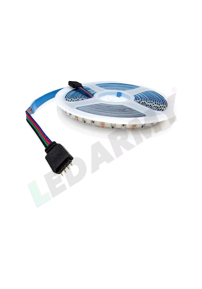 Rgb Led Şerit Bant 5 Metre 12v 5050 Smd 120 Led/m Ip20 İç Mekan Aydınlatma