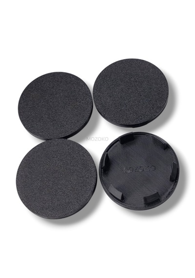 4'lü Set 58 Mm Dış Çap 55 Mm İç Çap Siyah Logosuz Jant Göbeği Kapağı