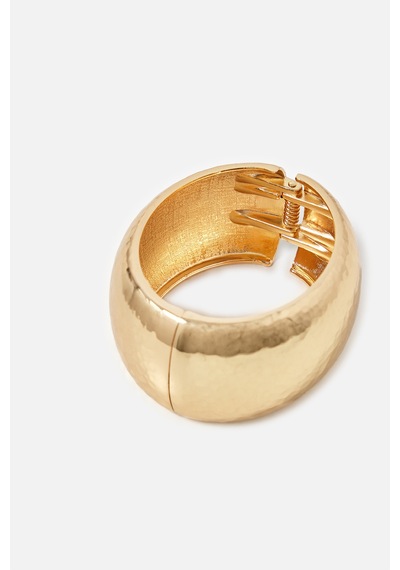 Dokulu Halka Bileklik Gold