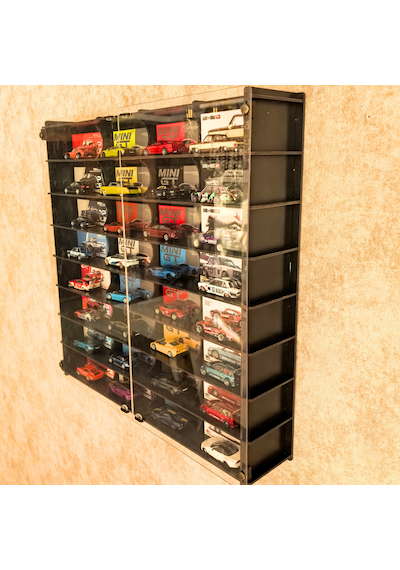 Pleksi Kapaklı 1:64 Ölçek Kutulu Sergileme , Oyuncak Araba Rafı, Akrilik Kapak Kutu Araba Diecast Vitrini Siyah