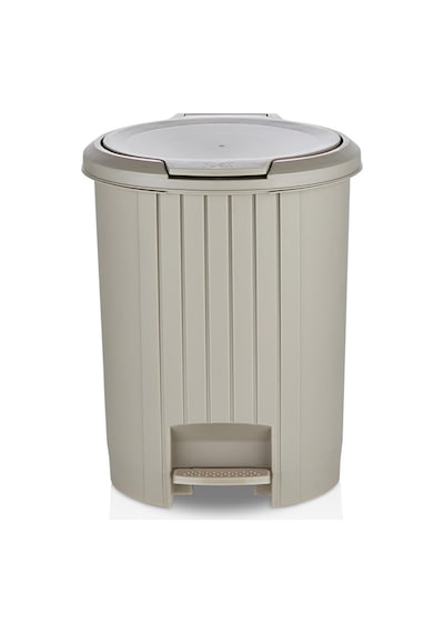 12 Litre Bas Aç Kapaklı Çöp Kovası - Click Kapak Pedallı Çöp Kovası Banyo Mutfak Çöp Kovası Latte Çok Renkli