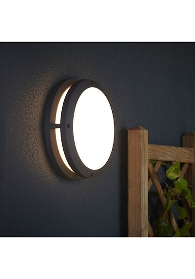 24 Watt Beyaz Işık Ledli Modern Tavan Armatürü, Balkon, Teras Armatürü, Banyo Duvar Tavan Armatürü Siyah