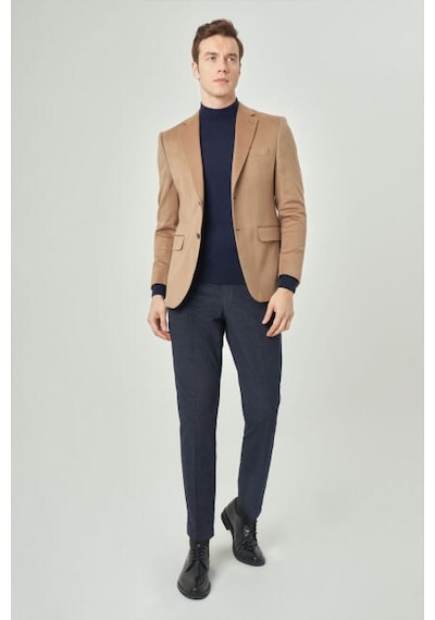 Bisse Pck 22240 Modern Fit Mono Yaka 2 Düğme Çift Yırtmaç Camel Pck22k22240 D70