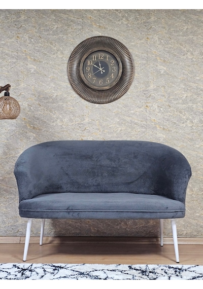 Zafir İkili Teddy Beyaz Boyalı Sivriltme Ayak Çay Seti Koltuk İkili Berjer , Balkon, Salon, Ofis Füme