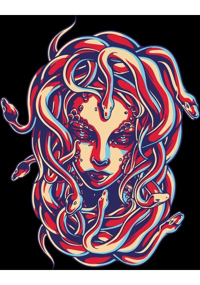 Medusa Sticker 10x10 Cmrenkli Sticker