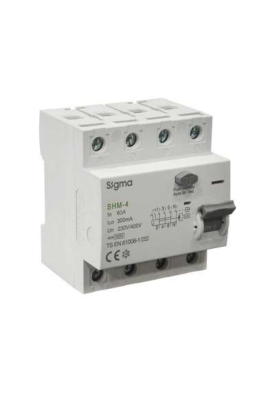 Sigma Shm4p 300ma 63a 6ka Trifaze Kaçak Akım Koruma Şalteri