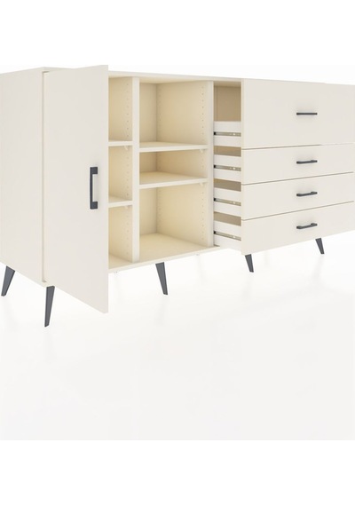 Kronos Konsol 4 Raflı 4 Çekmeceli Tek Kapaklı 176x59x99 Aytaşı-a Aytaşı-aytaşı