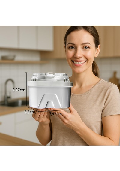 3 Lü Sürahi Filtre Kartuşu Ayarlanabilir Filtrasyon Hızı, İyon Değişimli Kireç Azaltıcı, 160l Kapasite, Aquaphor & Xiaomi Uyumlu
