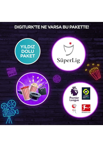 Digiturk Yıldız Dolu Paketi 12 Aylık Uydu Kurulumlu