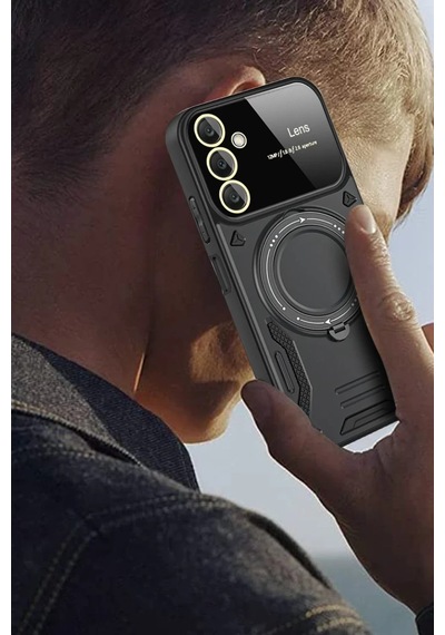Samsung Galaxy A05s Uyumlu Kılıf Joy Lens Standlı Kapak - Mor