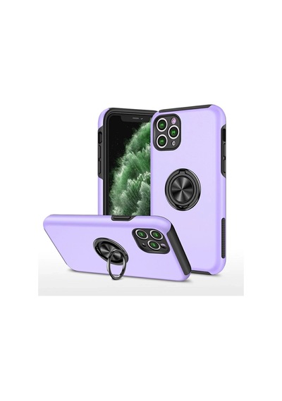 Newface - 586 - Apple iPhone Uyumlu 11 Pro Max Kılıf Elit Yüzüklü Kapak - Ece-umay - - Mor