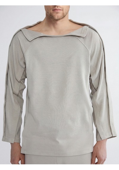 Lcw Limitless Bej Kolay Giyilebilir Yanlardan Cırt Bantlı Erkek Sweatshirt